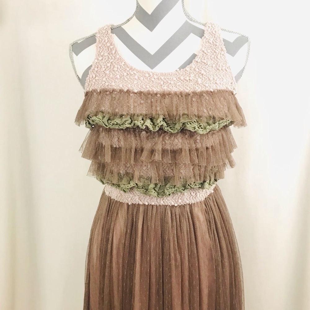 Anthropologie A'reve Romantic Tiered Tulle Midi Dress - Size S - Picture 3 of 12